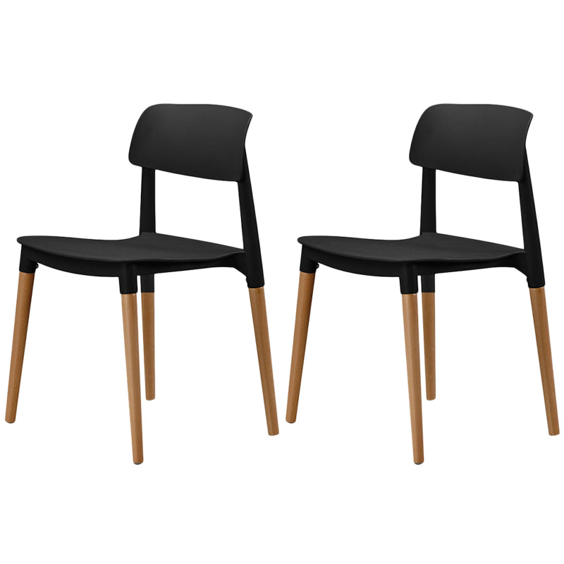 Plastic Dining Chairs Contemporary Open Back Dining Side Furniture in Matte Finish