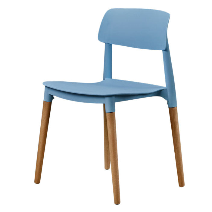 Plastic Dining Chairs Contemporary Open Back Dining Side Furniture in Matte Finish