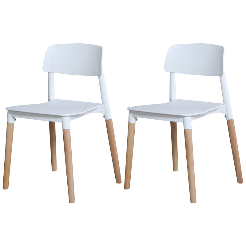 Plastic Dining Chairs Contemporary Open Back Dining Side Furniture in Matte Finish