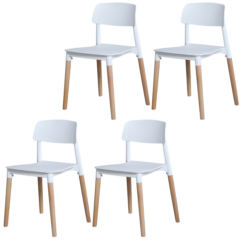 Plastic Dining Chairs Contemporary Open Back Dining Side Furniture in Matte Finish