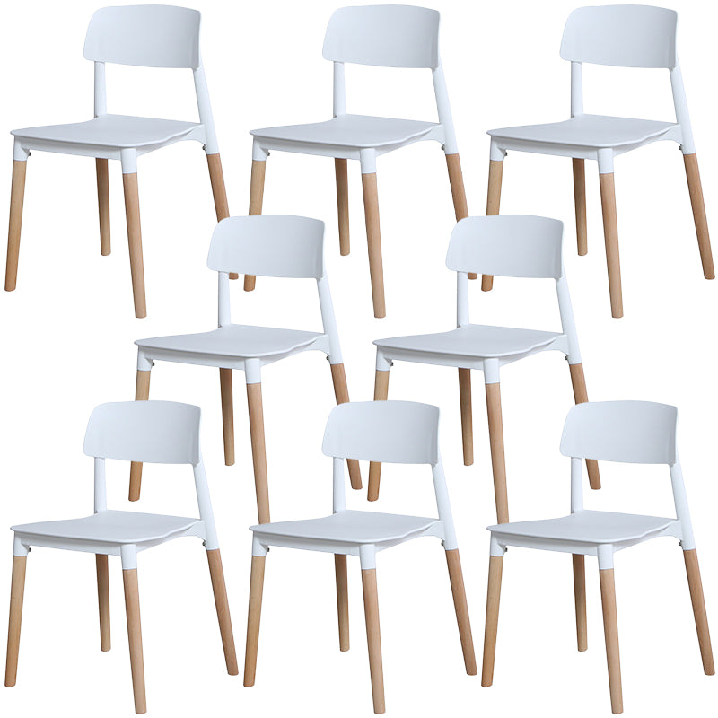 Plastic Dining Chairs Contemporary Open Back Dining Side Furniture in Matte Finish