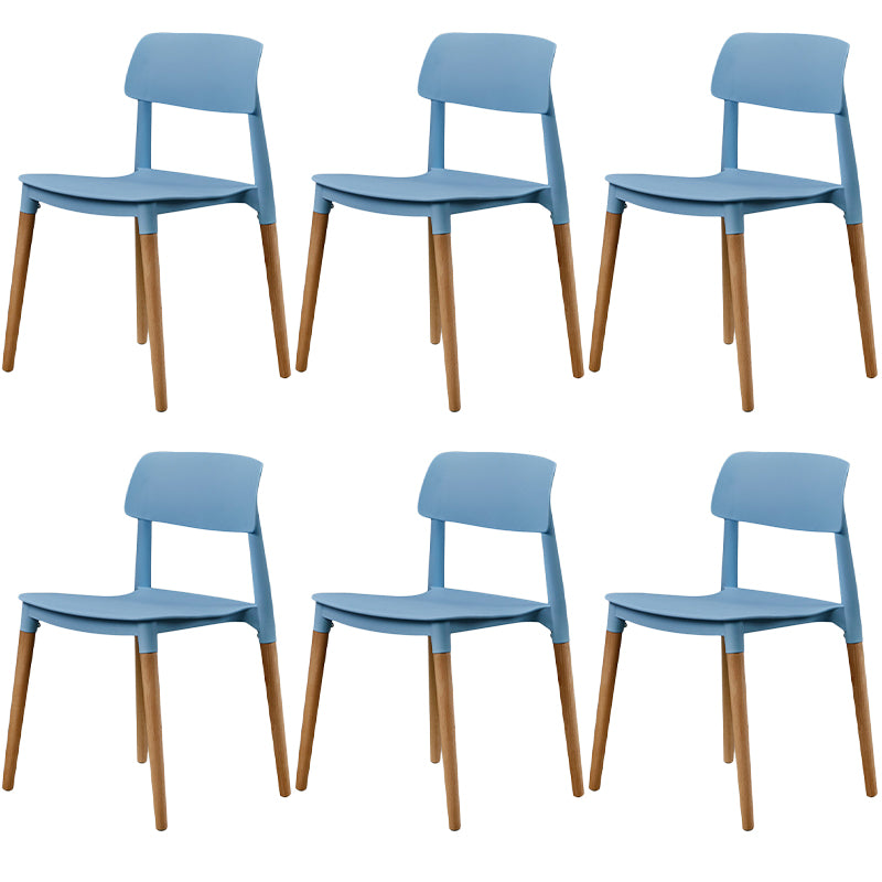 Plastic Dining Chairs Contemporary Open Back Dining Side Furniture in Matte Finish