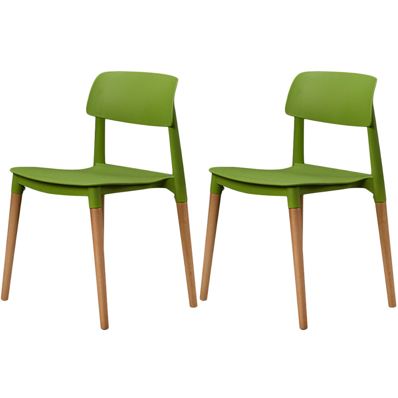 Plastic Dining Chairs Contemporary Open Back Dining Side Furniture in Matte Finish