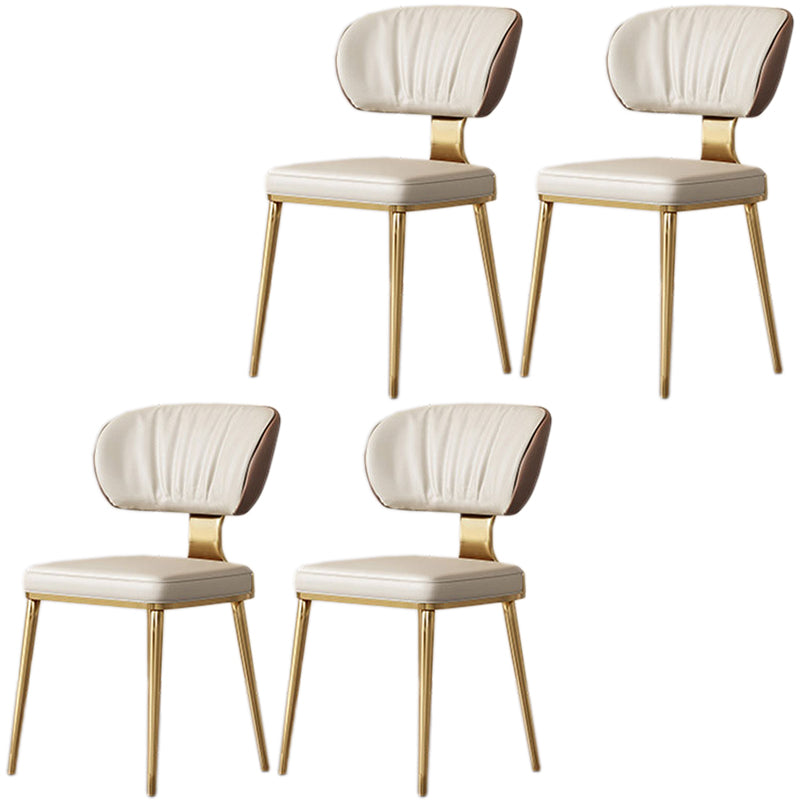 Glam Metal Dining Chairs Open Back Dining Side Furniture in Matte Finish