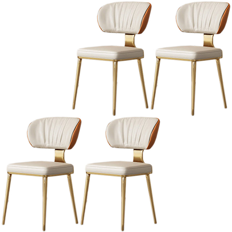 Glam Metal Dining Chairs Open Back Dining Side Furniture in Matte Finish