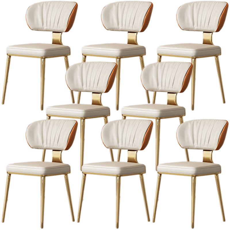 Glam Metal Dining Chairs Open Back Dining Side Furniture in Matte Finish