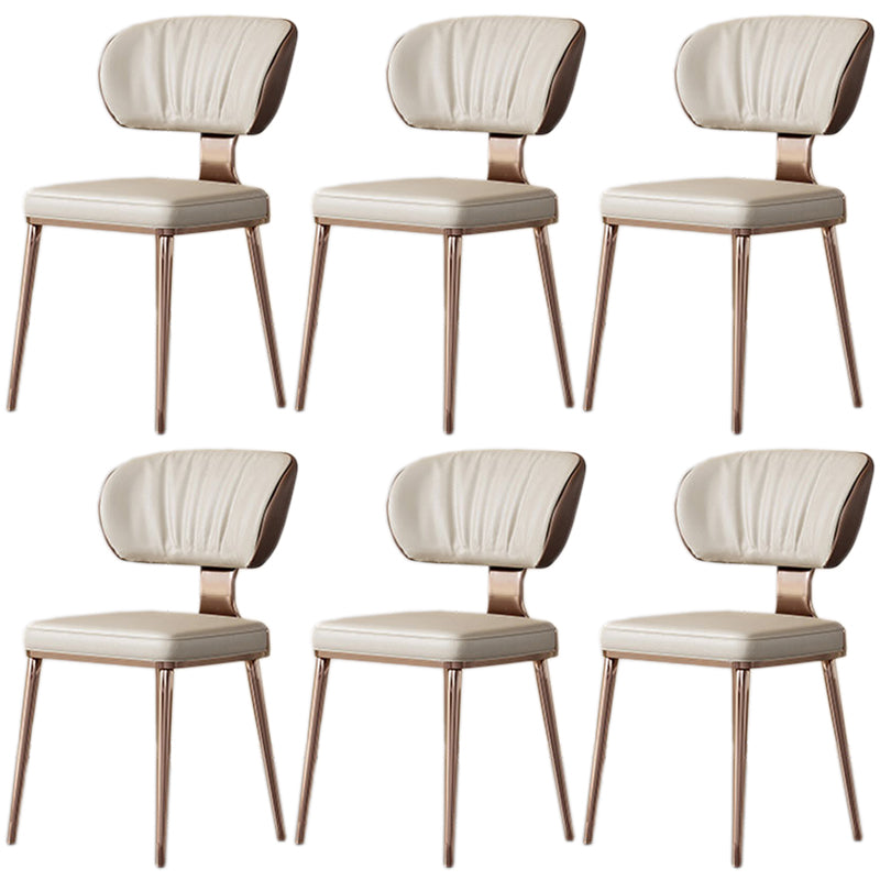 Glam Metal Dining Chairs Open Back Dining Side Furniture in Matte Finish