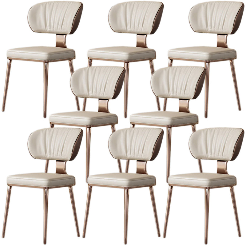 Glam Metal Dining Chairs Open Back Dining Side Furniture in Matte Finish