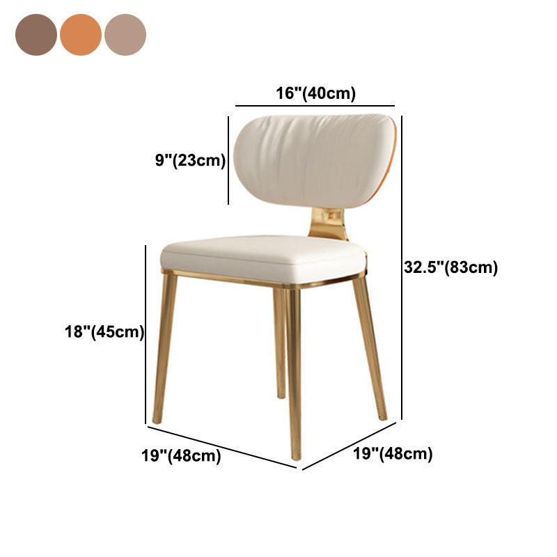 Glam Metal Dining Chairs Open Back Dining Side Furniture in Matte Finish
