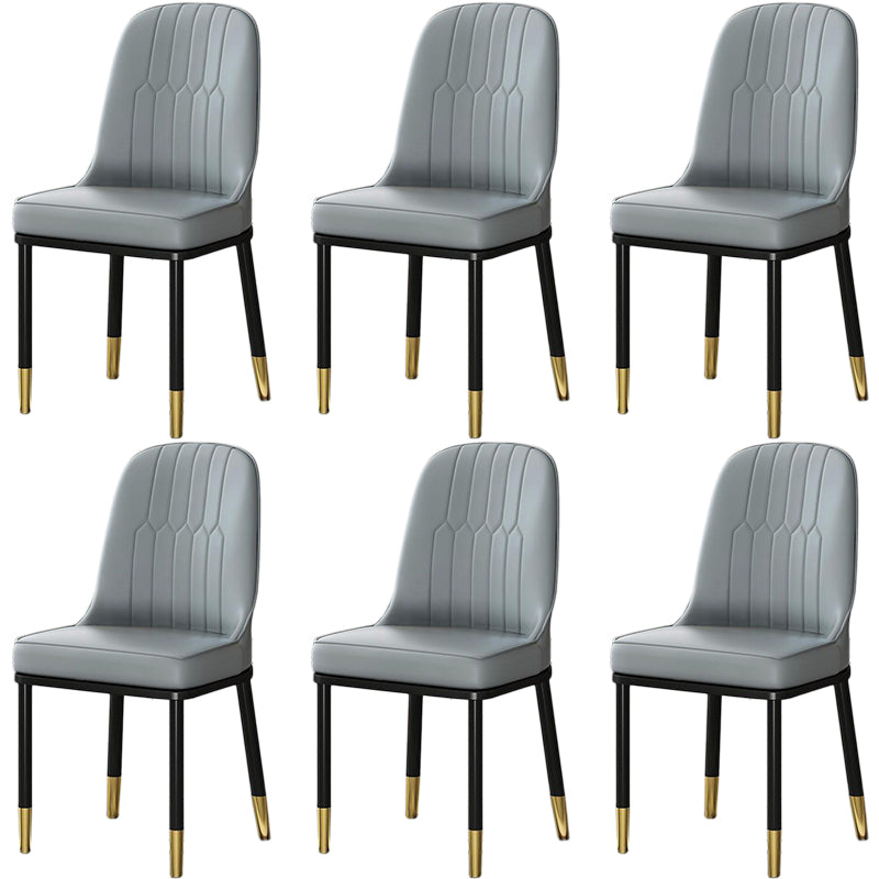 Glam Aimless Dining Chairs Parsons Furniture with Steel Legs in Matte Finish