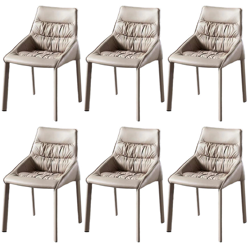 Contemporary Steel Dining Chair Parsons Furniture in Matte Finish for Home
