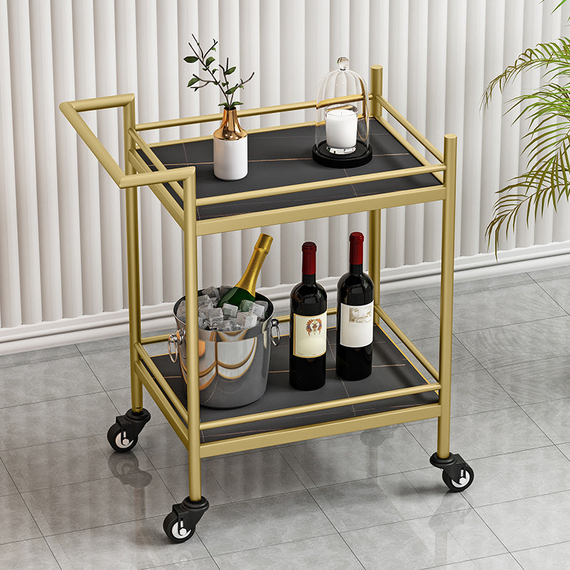 29.53" High Rolling Modern Prep Table Stone Prep Table for Dining Room