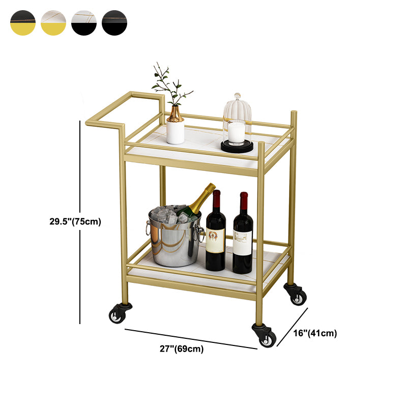 29.53" High Rolling Modern Prep Table Stone Prep Table for Dining Room