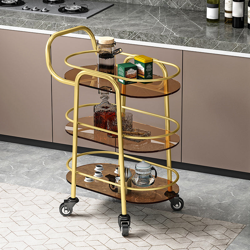 32.68" High Rolling Modern Prep Table Stone Prep Table for Dining Room