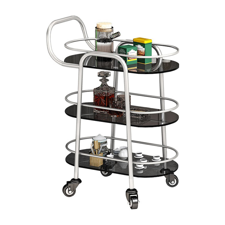 32.68" High Rolling Modern Prep Table Stone Prep Table for Dining Room