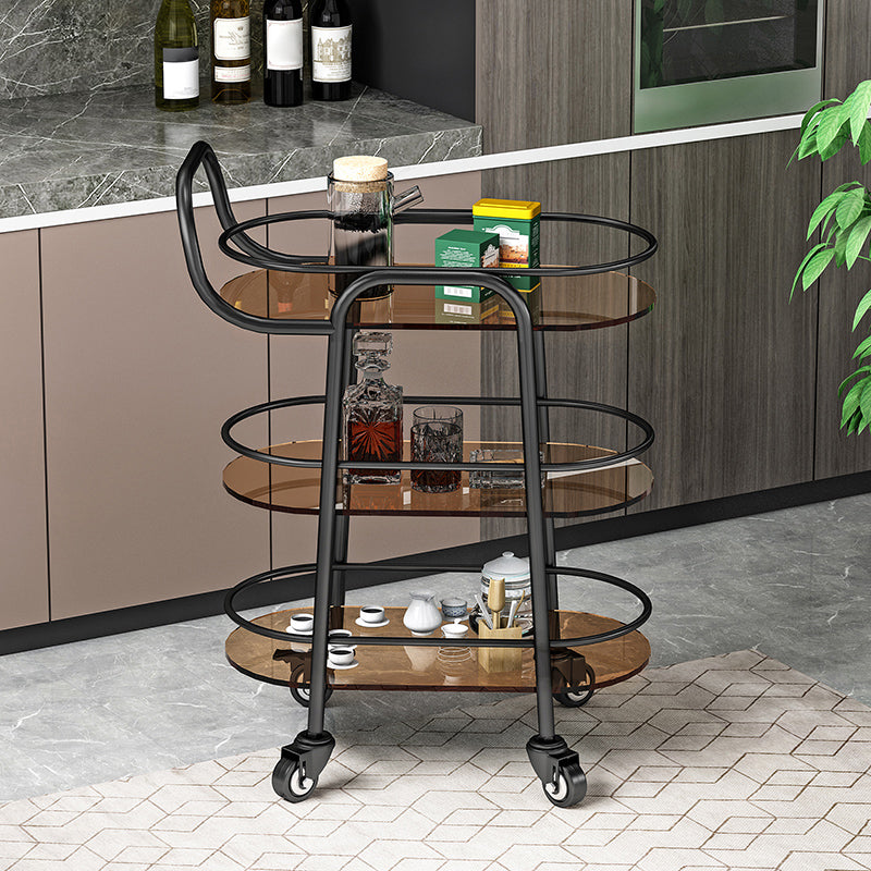 32.68" High Rolling Modern Prep Table Stone Prep Table for Dining Room