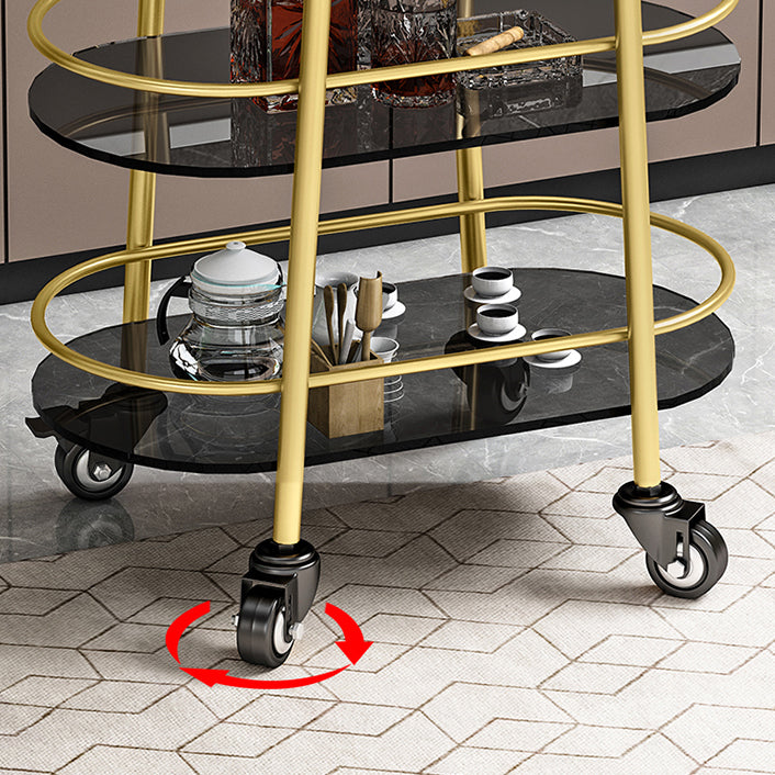 32.68" High Rolling Modern Prep Table Stone Prep Table for Dining Room