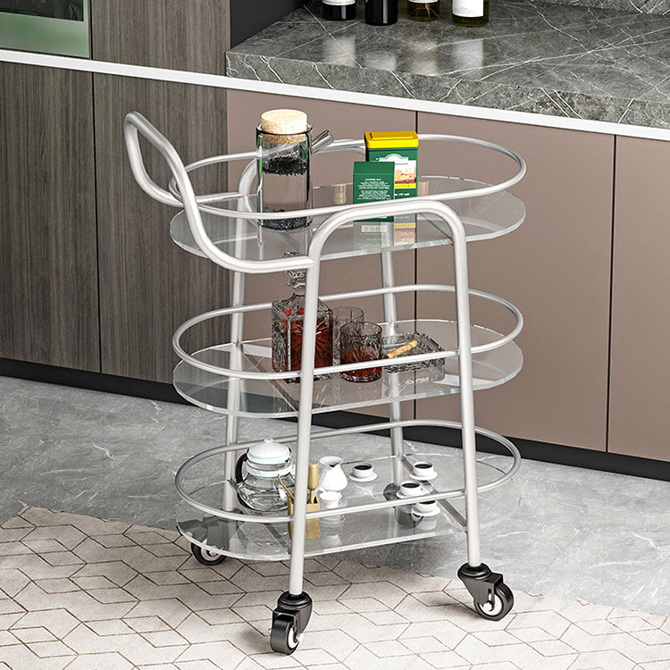 32.68" High Rolling Modern Prep Table Stone Prep Table for Dining Room