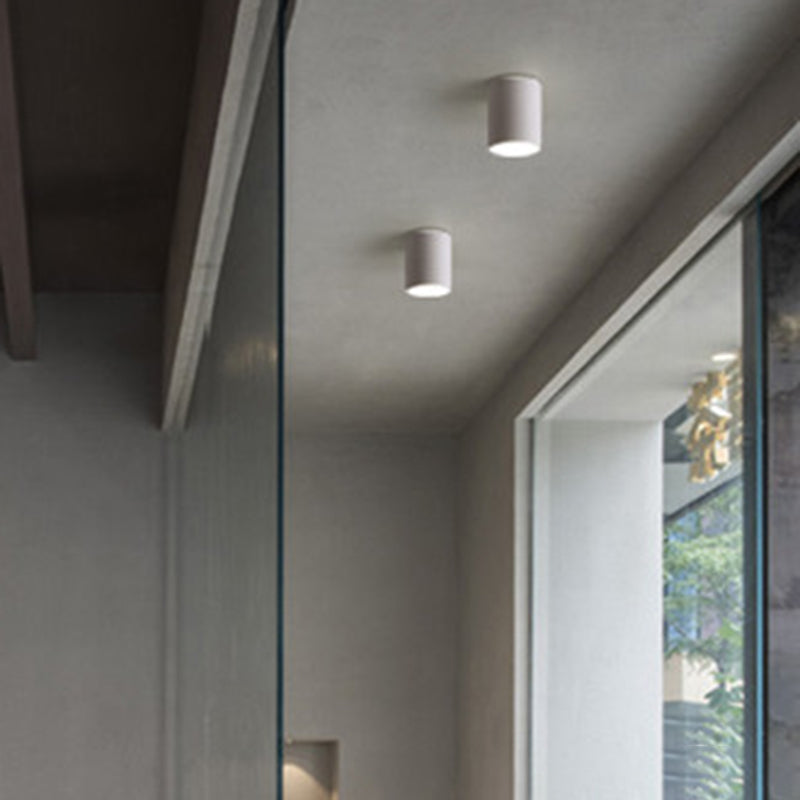 Cylinder Metal Ceiling Light Fixture Modern Style LED Ceiling Flush Mount