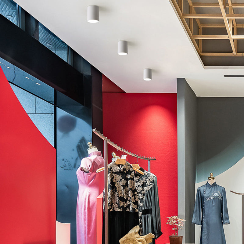 Cylinder Metal Ceiling Light Fixture Modern Style LED Ceiling Flush Mount