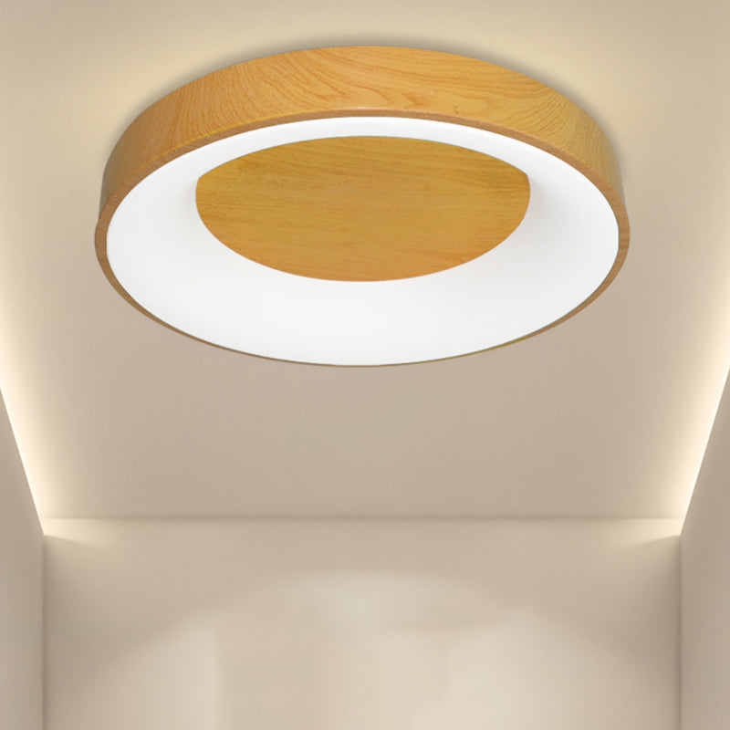 Metal Round Shape Flush Mount Light Modern 1 Light Flush Mount Lighting Fixtures in Brown