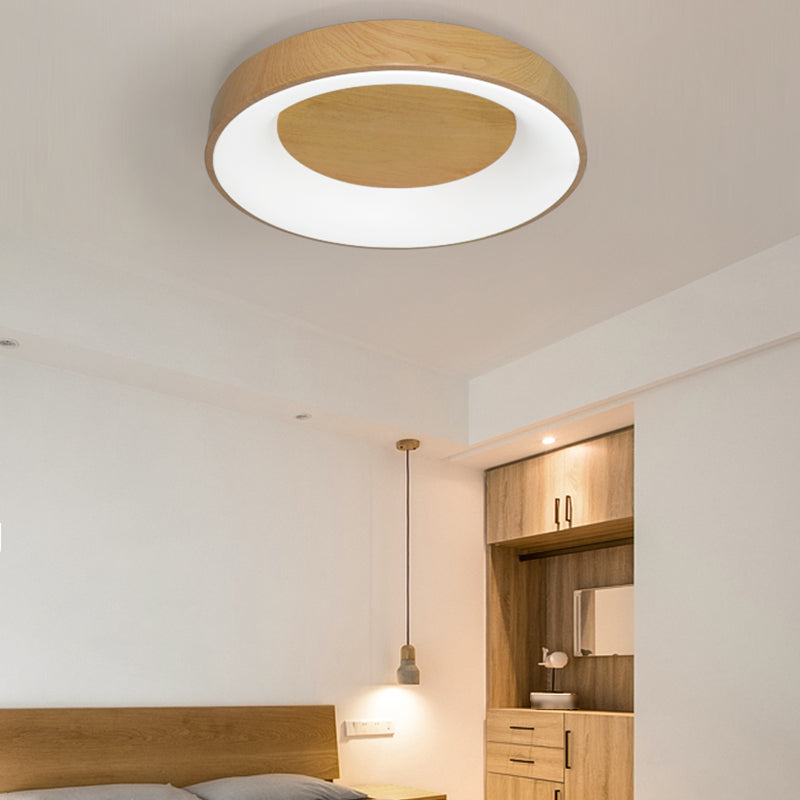 Metal Round Shape Flush Mount Light Modern 1 Light Flush Mount Lighting Fixtures in Brown