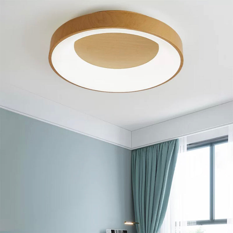 Metal Round Shape Flush Mount Light Modern 1 Light Flush Mount Lighting Fixtures in Brown