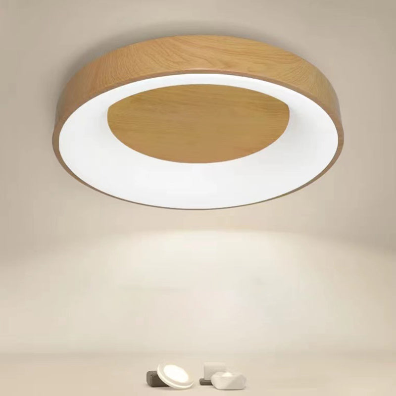 Metal Round Shape Flush Mount Light Modern 1 Light Flush Mount Lighting Fixtures in Brown
