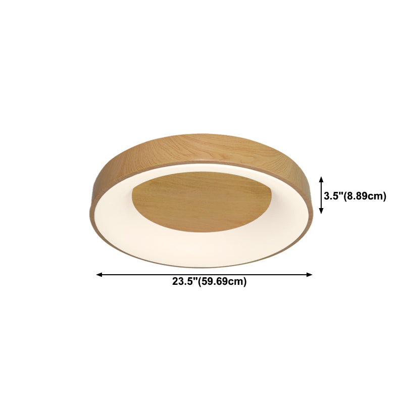 Metal Round Shape Flush Mount Light Modern 1 Light Flush Mount Lighting Fixtures in Brown