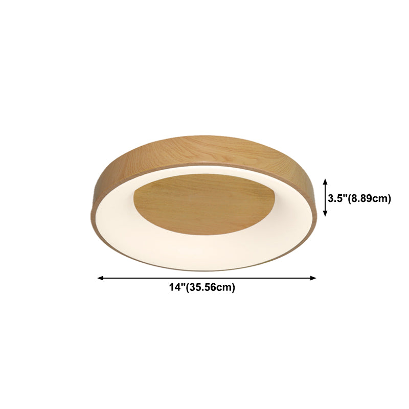 Metal Round Shape Flush Mount Light Modern 1 Light Flush Mount Lighting Fixtures in Brown