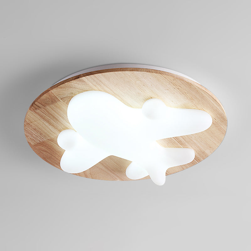 Close to Ceiling Lighting Simple Style LED Wooden Close to Ceiling Lamp