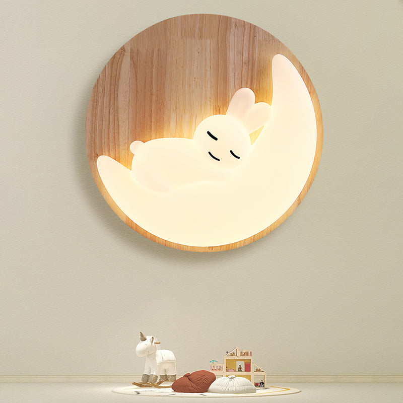 Close to Ceiling Lighting Simple Style LED Wooden Close to Ceiling Lamp