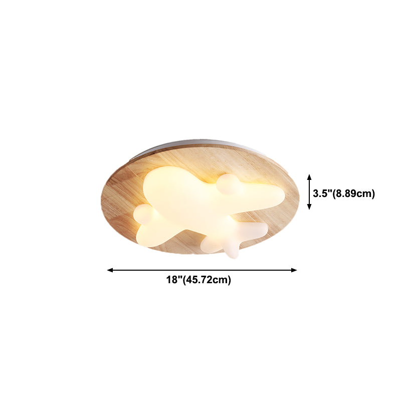 Close to Ceiling Lighting Simple Style LED Wooden Close to Ceiling Lamp