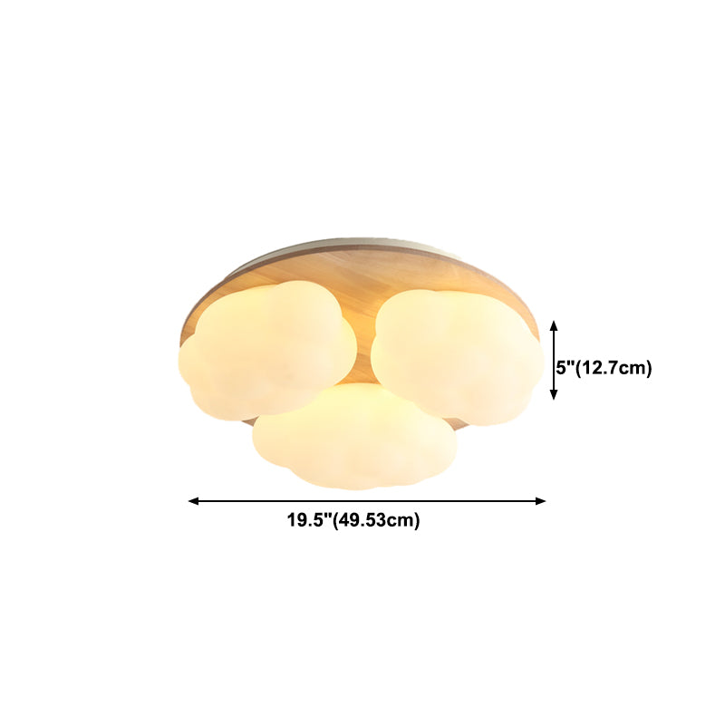 Close to Ceiling Lighting Simple Style LED Wooden Close to Ceiling Lamp