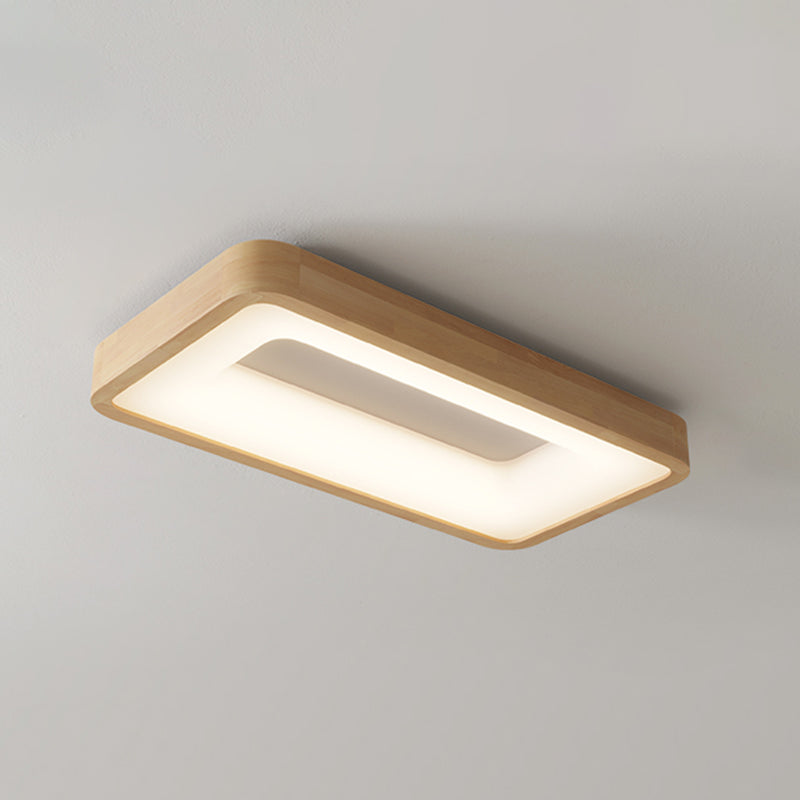 Wood Geometric Flush Mount Light Modern 1 Light Flush Mount Lighting Fixtures in Brown