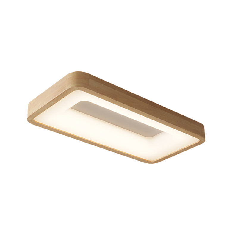 Wood Geometric Flush Mount Light Modern 1 Light Flush Mount Lighting Fixtures in Brown