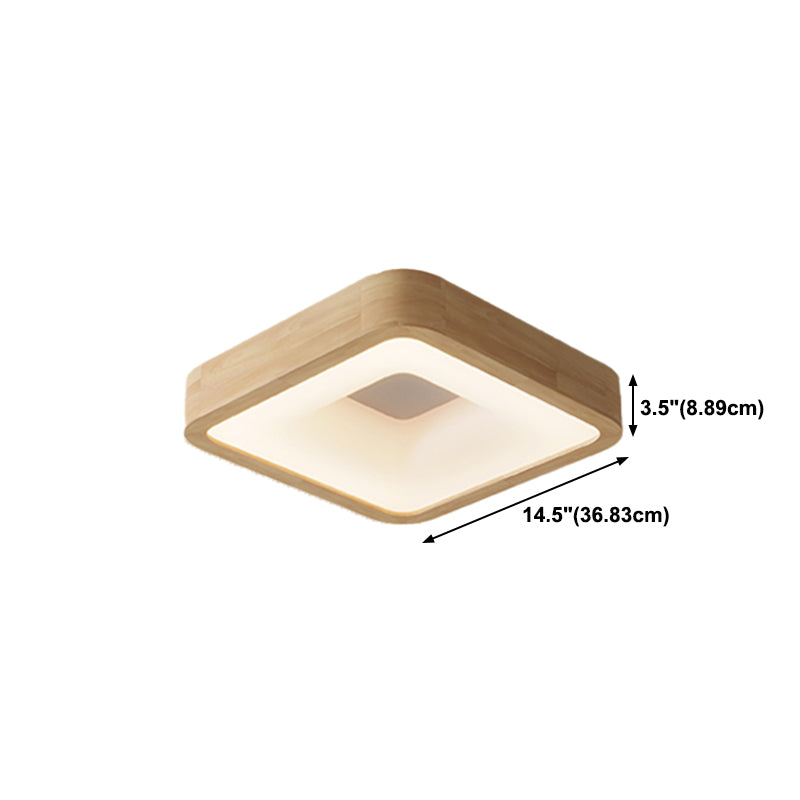 Wood Geometric Flush Mount Light Modern 1 Light Flush Mount Lighting Fixtures in Brown