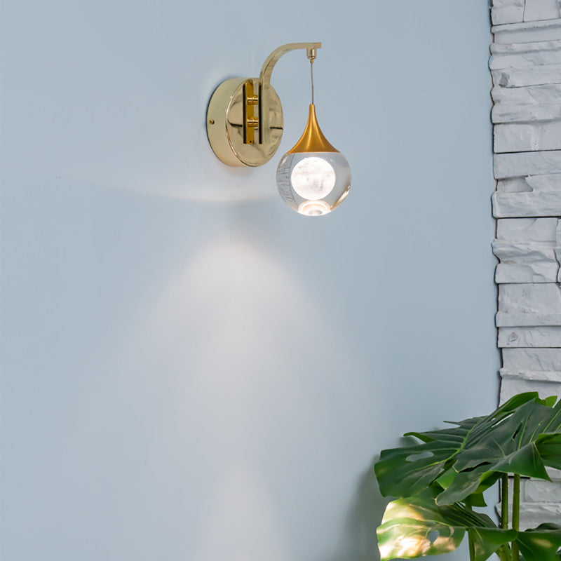 1-Light Geometric Wall Lamps Modern Style Crystal LED Light Fixture
