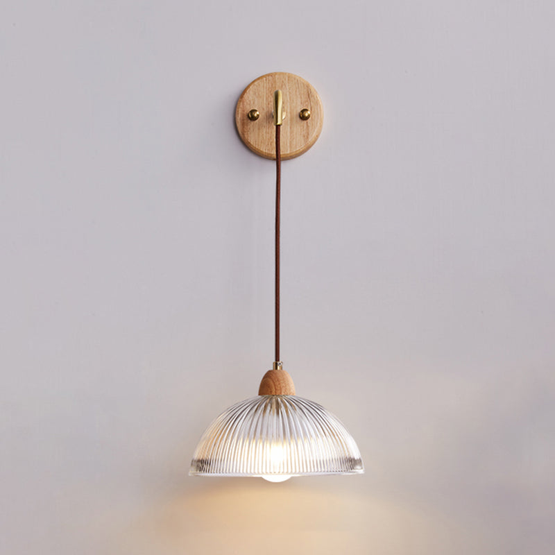 Modern Wooden Wall Mount Light 1-Light Wall Light for Living Room