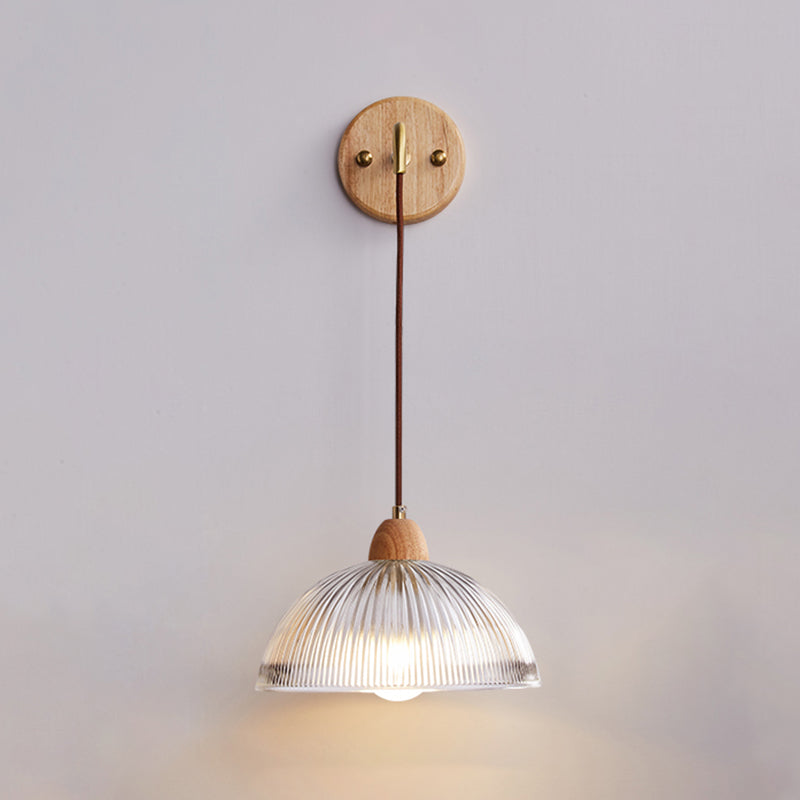 Modern Wooden Wall Mount Light 1-Light Wall Light for Living Room