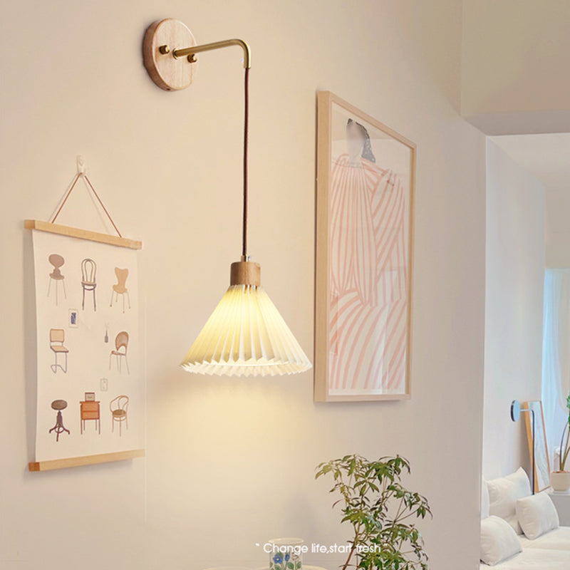Modern Wooden Wall Mount Light 1-Light Wall Light for Living Room