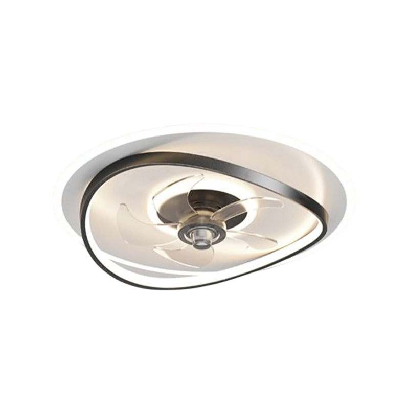 Modern Geometry Shape Ceiling Fan Lamps Metal 3 Light Ceiling Fan Lighting for Bedroom