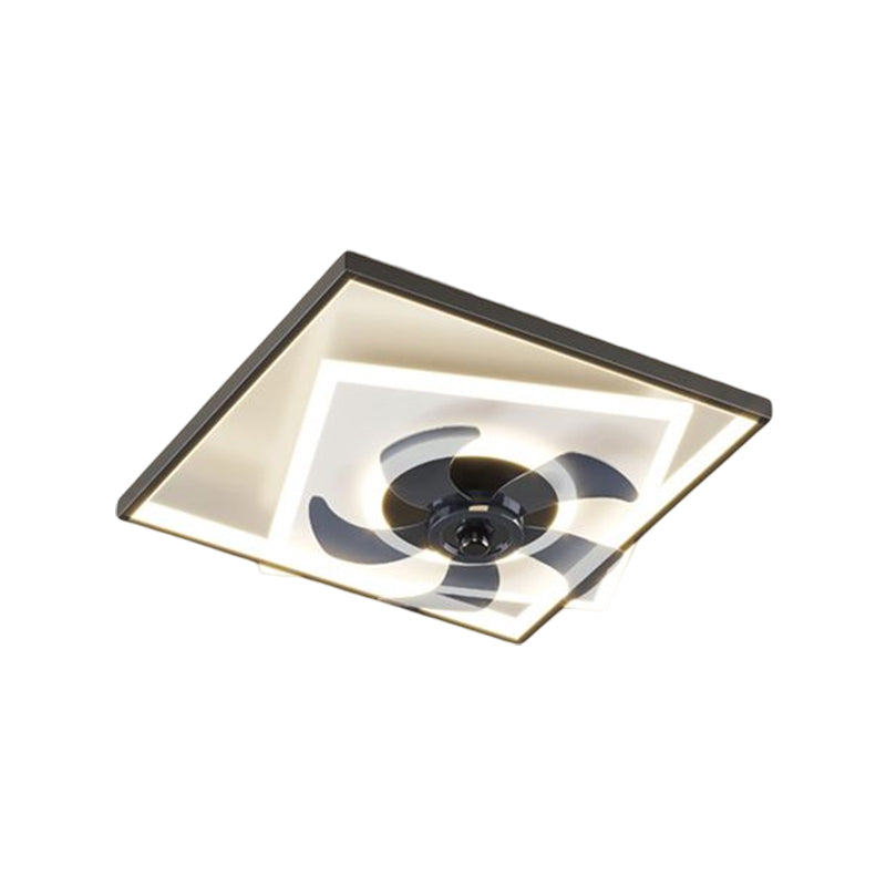 Modern Geometry Shape Ceiling Fan Lamps Metal 3 Light Ceiling Fan Lighting for Bedroom