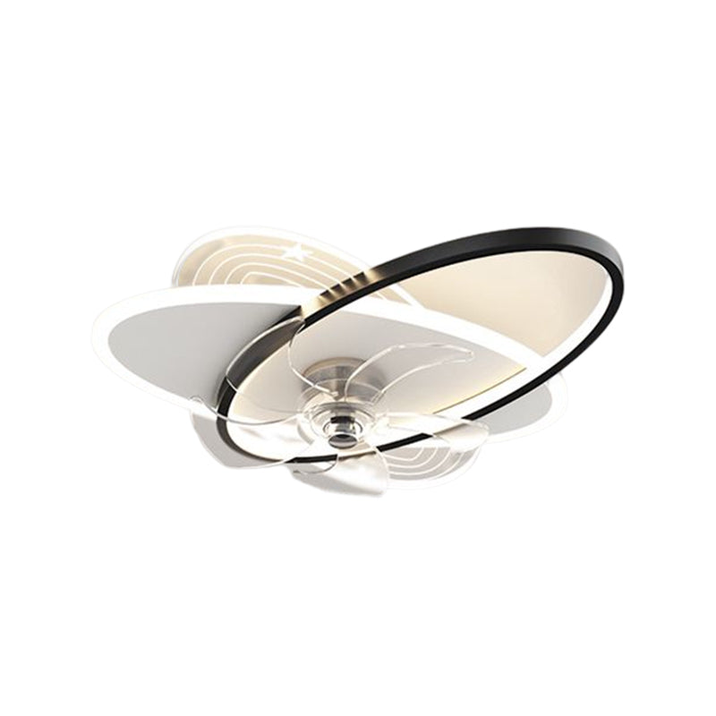 Modern Geometry Shape Ceiling Fan Lamps Metal 3 Light Ceiling Fan Lighting for Bedroom