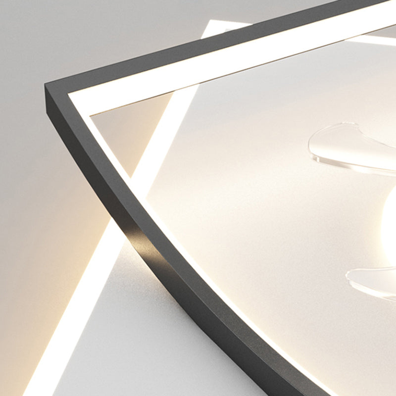 Modern Geometry Shape Ceiling Fan Lamps Metal 3 Light Ceiling Fan Lighting for Bedroom