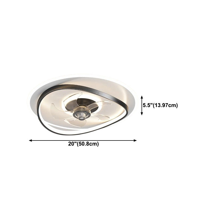 Modern Geometry Shape Ceiling Fan Lamps Metal 3 Light Ceiling Fan Lighting for Bedroom