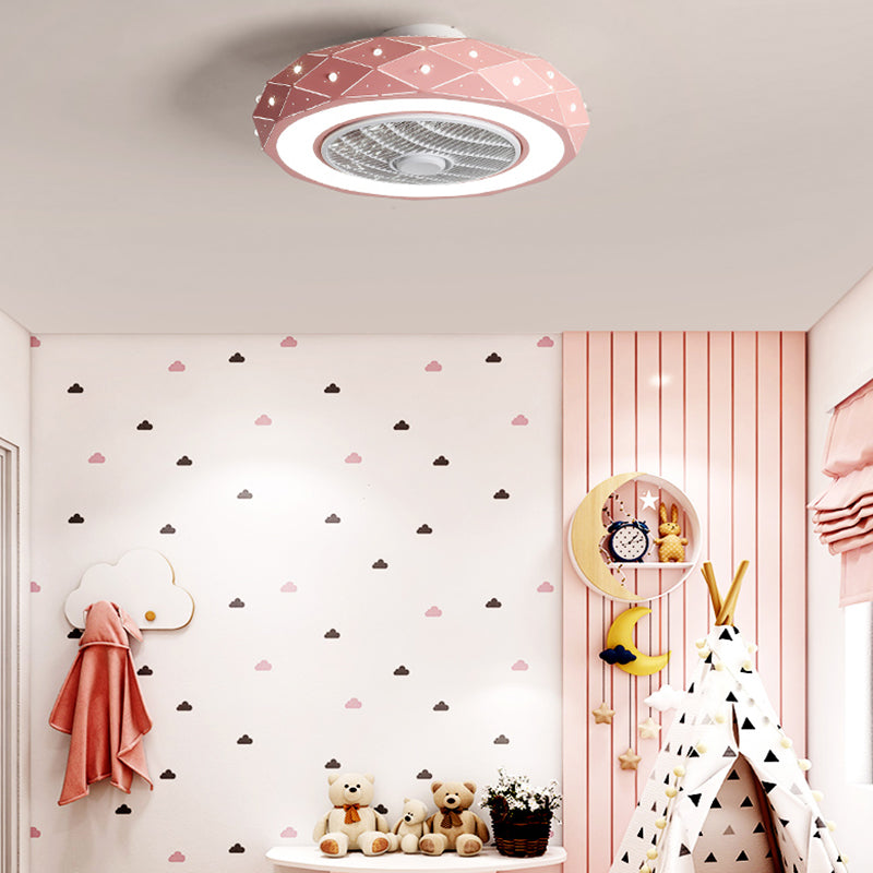 1 Light Ceiling Fan Light Modern Style Metal Ceiling Fan Light for Bedroom