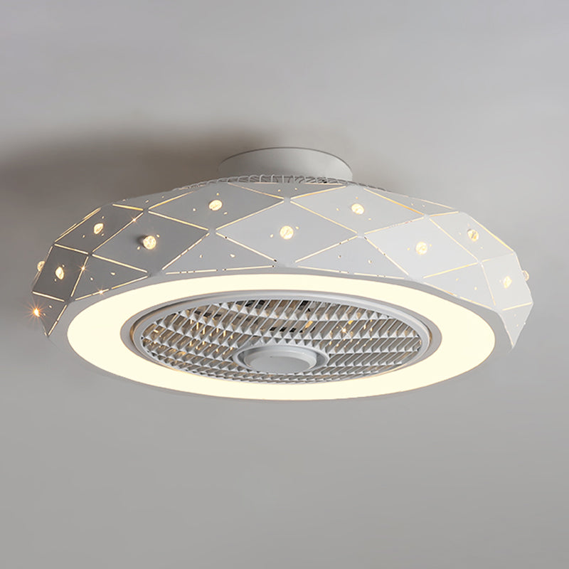 1 Light Ceiling Fan Light Modern Style Metal Ceiling Fan Light for Bedroom