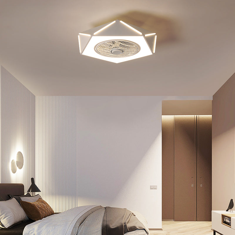 1 Light Ceiling Fan Light Modern Style Metal Ceiling Fan Light for Bedroom