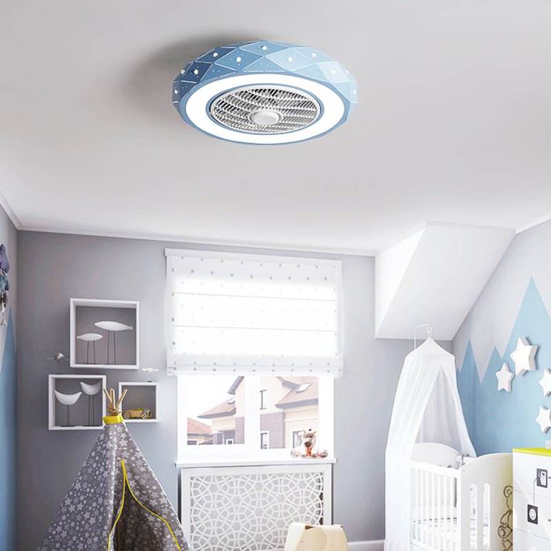 1 Light Ceiling Fan Light Modern Style Metal Ceiling Fan Light for Bedroom